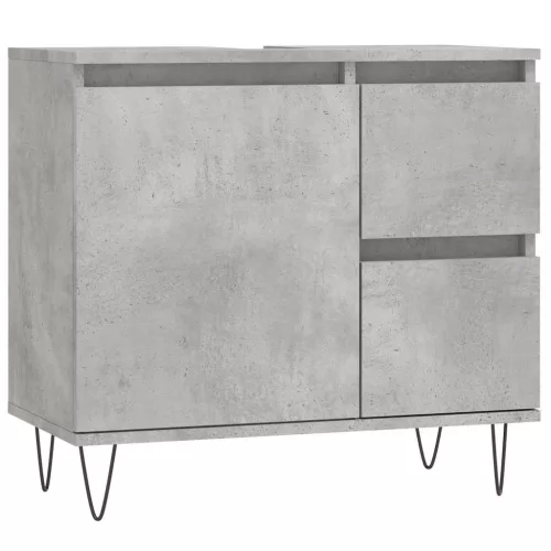 Betonszürke szerelt fa fürdőszobaszekrény 65 x 33 x 60 cm