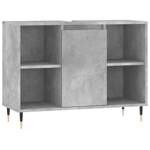 Betonszürke szerelt fa fürdőszobaszekrény 80 x 33 x 60 cm