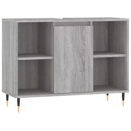 Szürke sonoma színű szerelt fa mosdószekrény 80 x 33 x 60 cm