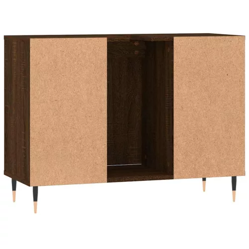 Barna tölgyszínű szerelt fa mosdószekrény 80 x 33 x 60 cm