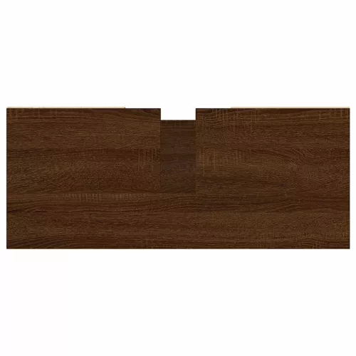 Barna tölgyszínű szerelt fa mosdószekrény 80 x 33 x 60 cm