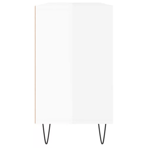 Magasfényű fehér szerelt fa fürdőszobaszekrény 80 x 33 x 60 cm