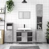 Betonszürke szerelt fa fürdőszobaszekrény 80 x 33 x 60 cm