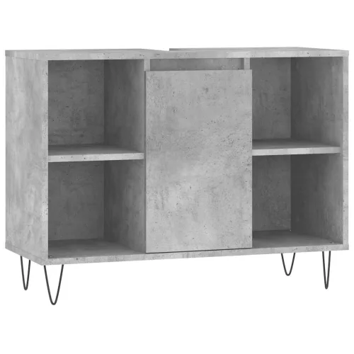 Betonszürke szerelt fa fürdőszobaszekrény 80 x 33 x 60 cm