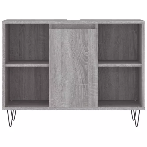 Szürke sonoma színű szerelt fa mosdószekrény 80 x 33 x 60 cm