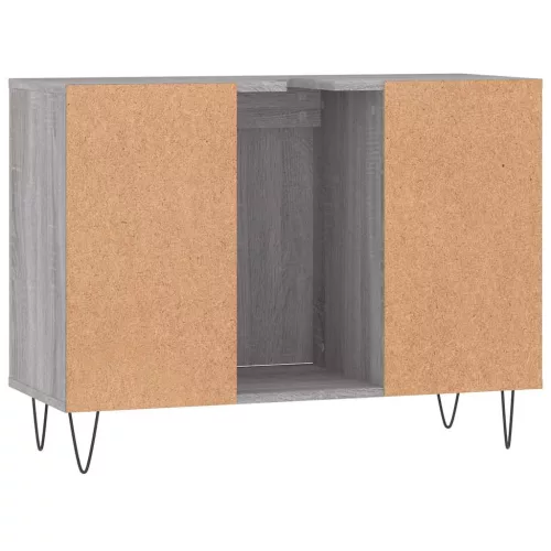Szürke sonoma színű szerelt fa mosdószekrény 80 x 33 x 60 cm