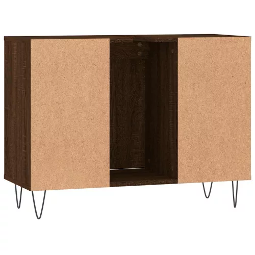 Barna tölgyszínű szerelt fa mosdószekrény 80 x 33 x 60 cm
