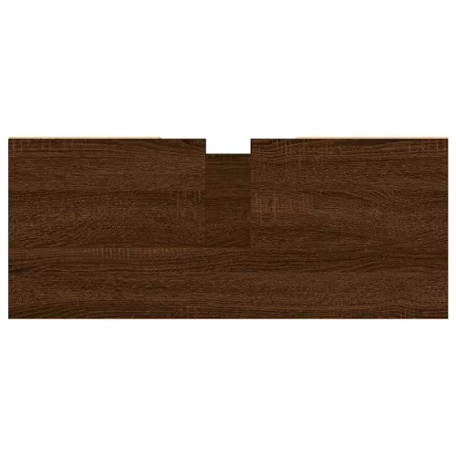 Barna tölgyszínű szerelt fa mosdószekrény 80 x 33 x 60 cm