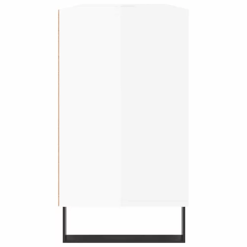 Magasfényű fehér szerelt fa fürdőszobaszekrény 80 x 33 x 60 cm