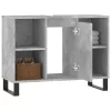 Betonszürke szerelt fa fürdőszobaszekrény 80 x 33 x 60 cm