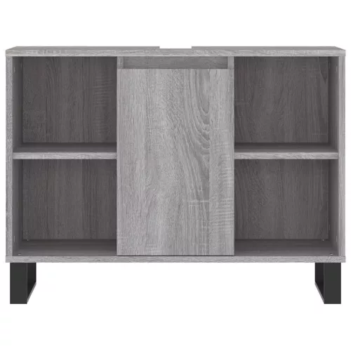 Szürke sonoma színű szerelt fa mosdószekrény 80 x 33 x 60 cm