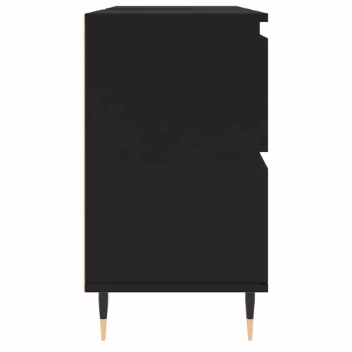 Fekete szerelt fa mosdószekrény 80 x 33 x 60 cm