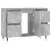 Betonszürke szerelt fa fürdőszobaszekrény 80 x 33 x 60 cm