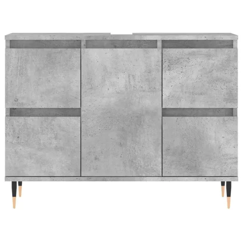 Betonszürke szerelt fa fürdőszobaszekrény 80 x 33 x 60 cm