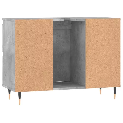 Betonszürke szerelt fa fürdőszobaszekrény 80 x 33 x 60 cm