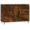Füstös tölgy színű szerelt fa fürdőszobaszekrény 80x33x60 cm