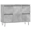 Betonszürke szerelt fa fürdőszobaszekrény 80 x 33 x 60 cm