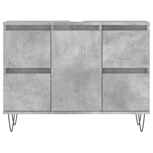 Betonszürke szerelt fa fürdőszobaszekrény 80 x 33 x 60 cm