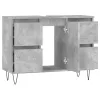 Betonszürke szerelt fa fürdőszobaszekrény 80 x 33 x 60 cm