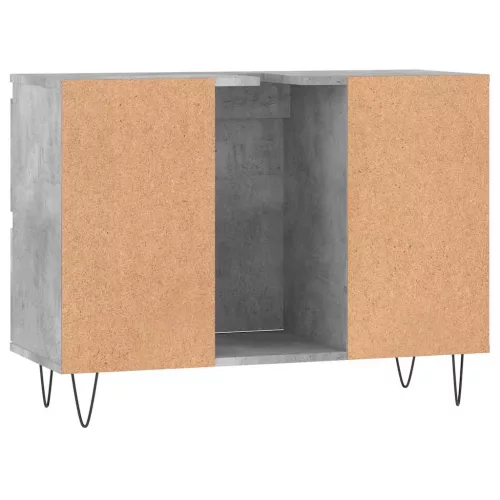 Betonszürke szerelt fa fürdőszobaszekrény 80 x 33 x 60 cm