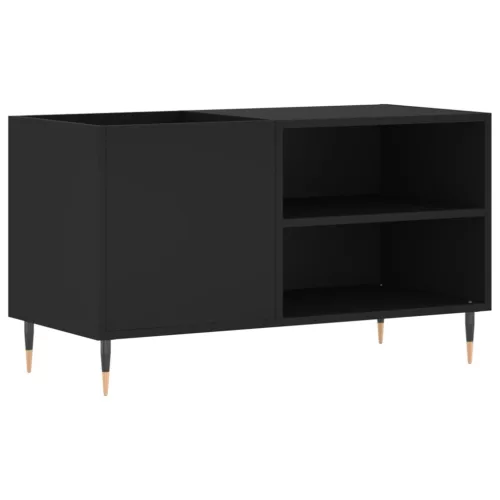 Fekete szerelt fa hanglemezszekrény 85x38x48 cm