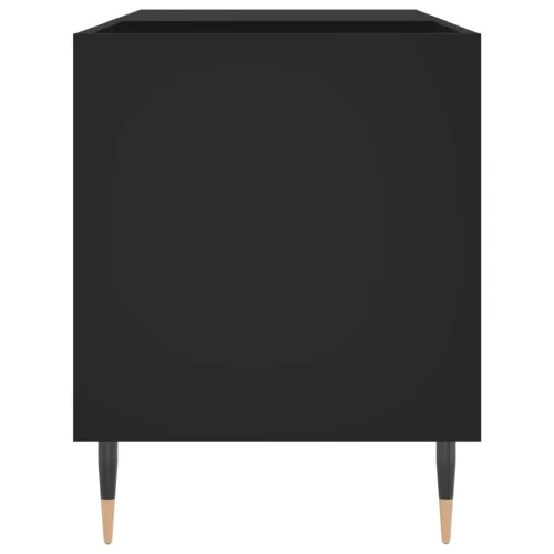 Fekete szerelt fa hanglemezszekrény 85x38x48 cm