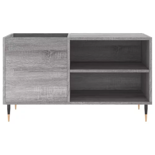 Szürke sonoma színű szerelt fa hanglemezszekrény 85x38x48 cm