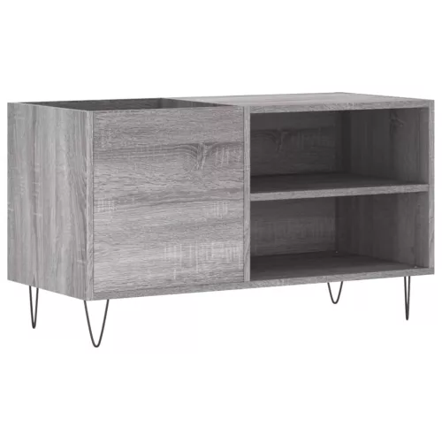 Szürke sonoma színű szerelt fa hanglemezszekrény 85x38x48 cm