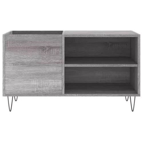 Szürke sonoma színű szerelt fa hanglemezszekrény 85x38x48 cm