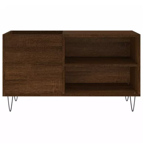 Barna tölgyszínű szerelt fa hanglemezszekrény 85x38x48 cm