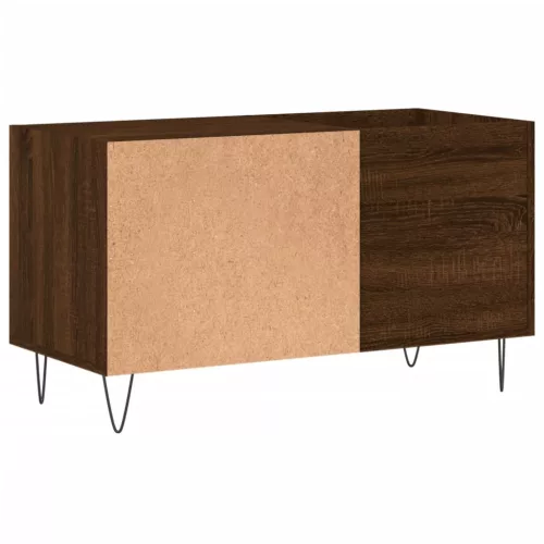 Barna tölgyszínű szerelt fa hanglemezszekrény 85x38x48 cm