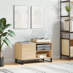   Sonoma tölgy színű szerelt fa hanglemezszekrény 85x38x48 cm