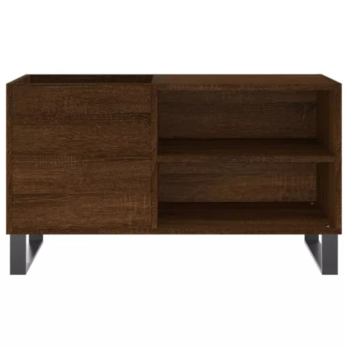 Barna tölgyszínű szerelt fa hanglemezszekrény 85x38x48 cm