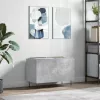 Betonszürke szerelt fa hanglemezszekrény 74,5x38x48 cm