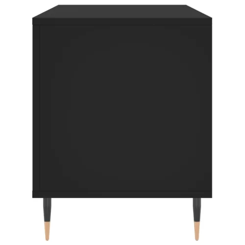 Fekete szerelt fa hanglemezszekrény 100 x 38 x 48 cm