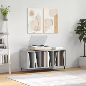 Betonszürke szerelt fa hanglemezszekrény 100 x 38 x 48 cm