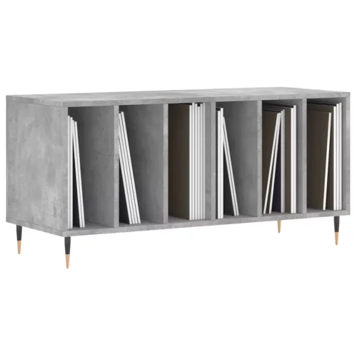 Betonszürke szerelt fa hanglemezszekrény 100 x 38 x 48 cm