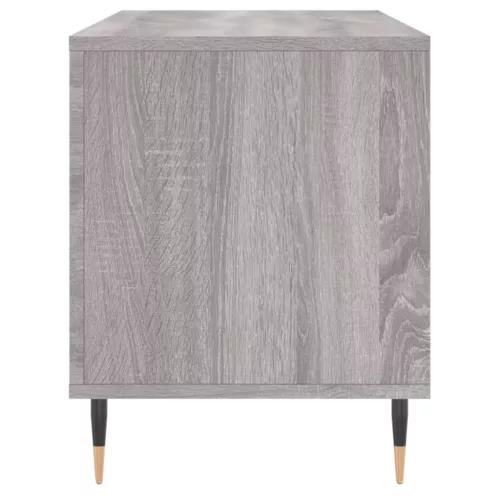 Szürke sonoma színű szerelt fa hanglemezszekrény 100x38x48 cm
