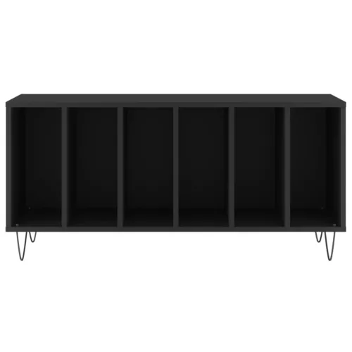 Fekete szerelt fa hanglemezszekrény 100 x 38 x 48 cm