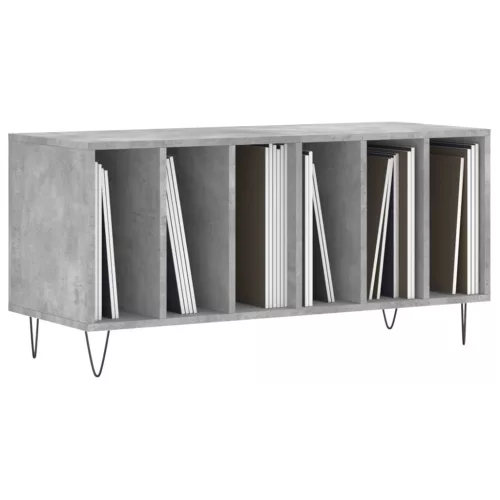 Betonszürke szerelt fa hanglemezszekrény 100 x 38 x 48 cm