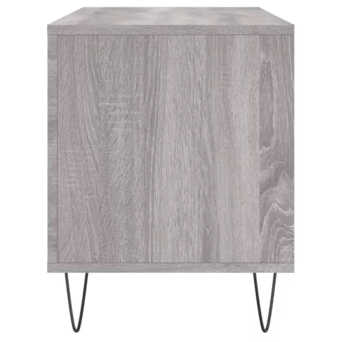 Szürke sonoma színű szerelt fa hanglemezszekrény 100x38x48 cm