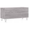 Szürke sonoma színű szerelt fa hanglemezszekrény 100x38x48 cm