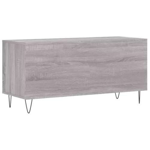 Szürke sonoma színű szerelt fa hanglemezszekrény 100x38x48 cm