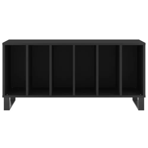 Fekete szerelt fa hanglemezszekrény 100 x 38 x 48 cm