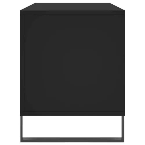 Fekete szerelt fa hanglemezszekrény 100 x 38 x 48 cm