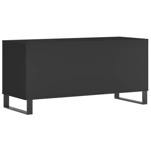 Fekete szerelt fa hanglemezszekrény 100 x 38 x 48 cm