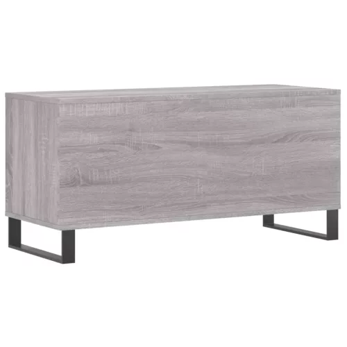 Szürke sonoma színű szerelt fa hanglemezszekrény 100x38x48 cm