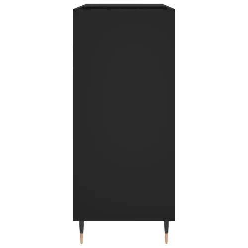 Fekete szerelt fa hanglemezszekrény 84,5 x 38 x 89 cm