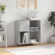 Betonszürke szerelt fa hanglemezszekrény 84,5 x 38 x 89 cm