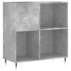 Betonszürke szerelt fa hanglemezszekrény 84,5 x 38 x 89 cm